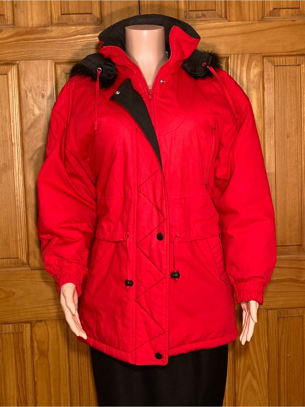 NWOT London Club Vintage 80s Coat Heavyweight Hooded Jacket Size S Small